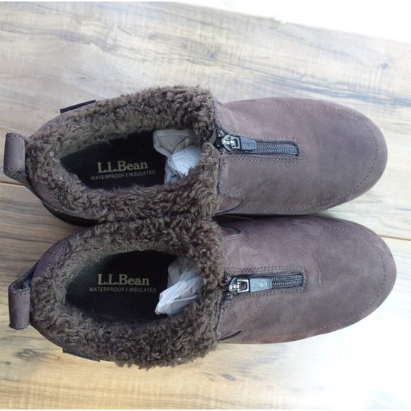 L.L. Bean Women's US Size 10 Wide Waterproof Mocs Slip On Leather Rain Leather - Picture 6 of 10